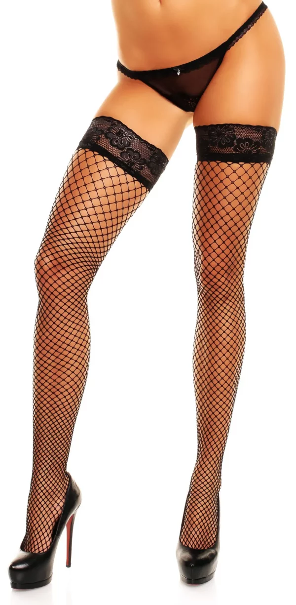 Glamory Womens Mesh Plus Size Thigh High Holdups
