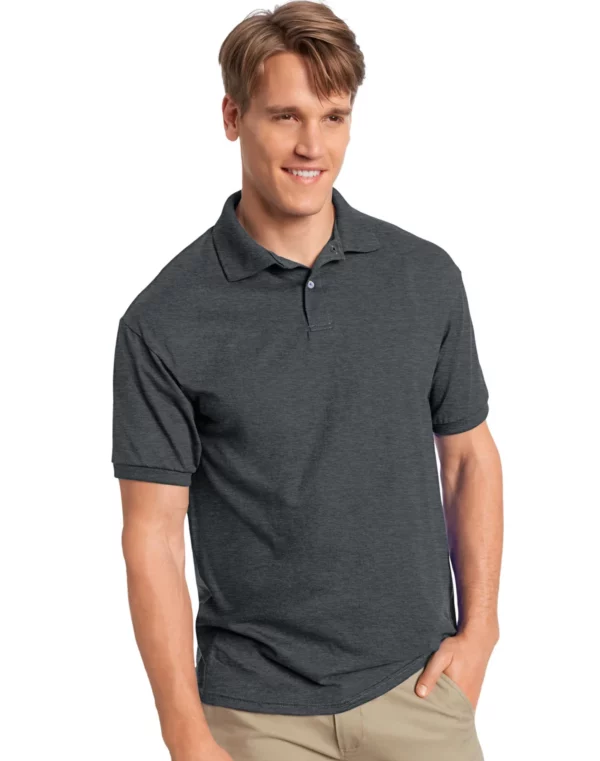 Hanes Mens Cotton-Blend EcoSmart® Jersey Polo