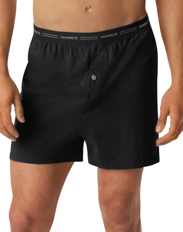 Hanes Mens Exposed Waistband Knit Boxer 2-Pack